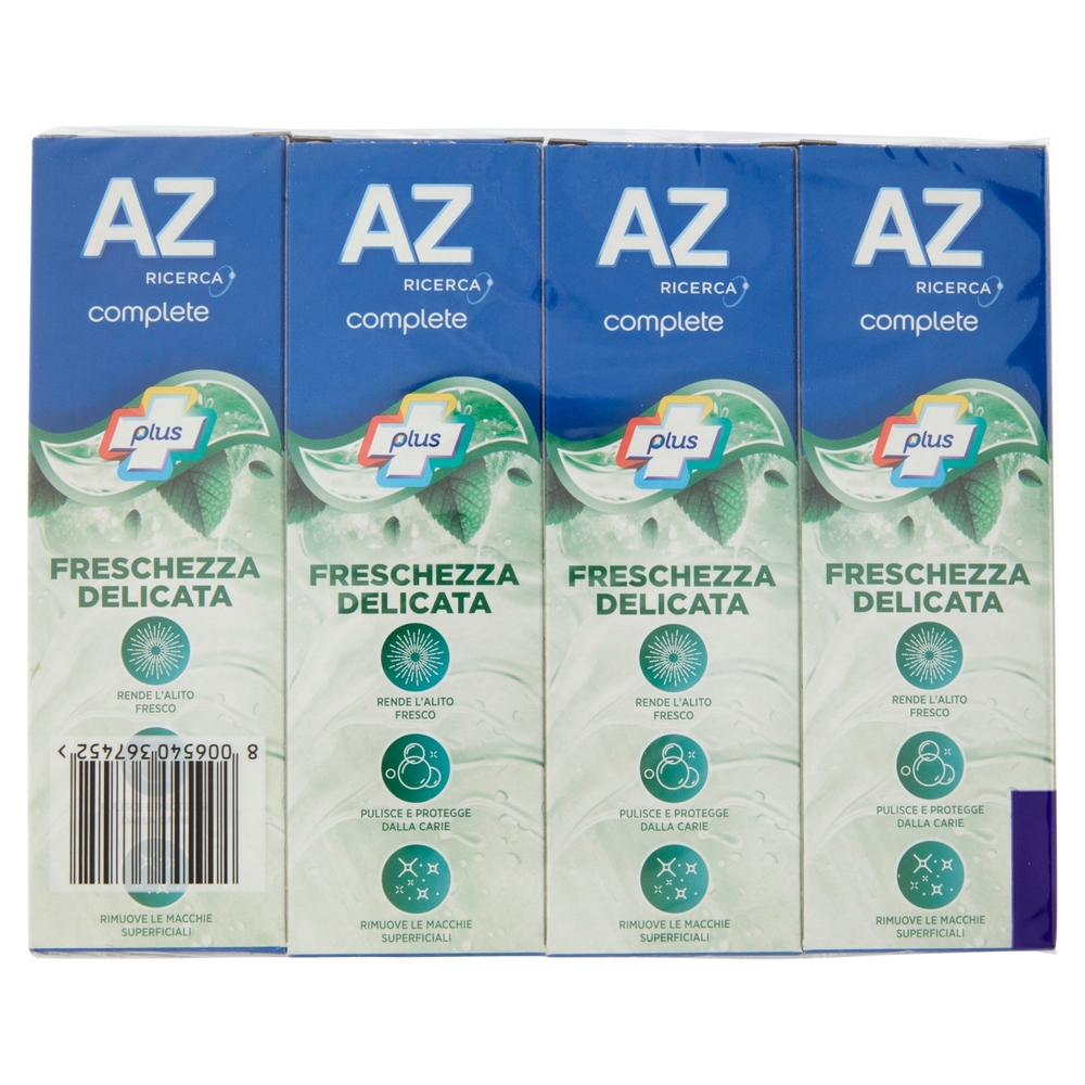 AZ Dentifricio Complete Plus Freschezza Delicata Menta Leggera 4x65 ml